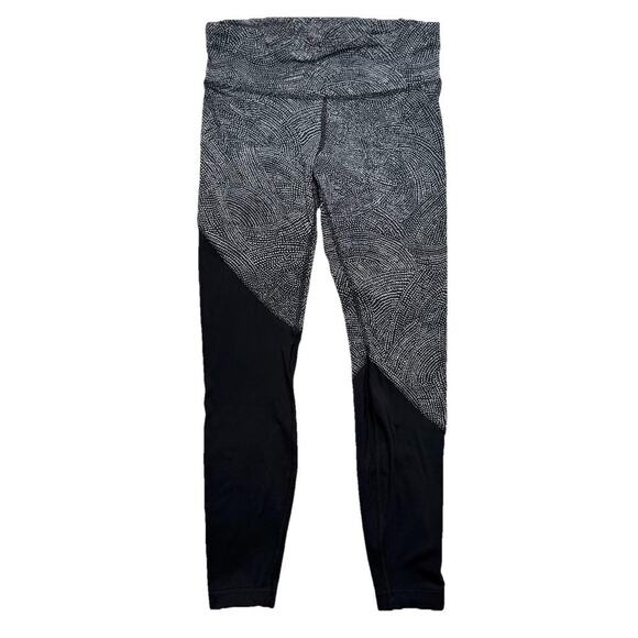 Lululemon Sz 10 Speed Wunder Tight Asym Free Spirit Ice Grey Black LW5CDYS $128 - Picture 1 of 14